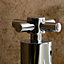 Nes Home Linden Cross Head Hot & Cold Basin Taps & Basin Waste Chrome