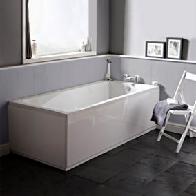 Nes Home Linton 1700mm Standard White Square Single Ended Bath Legs Durable Acrylic