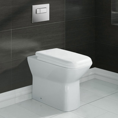 Nes Home Louis Stylish Back to Wall Rimless Toilet and Soft Close Seat White