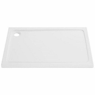 Nes Home Low Profile 1000 x 700mm Shower Tray Rectangle for Wetroom Enclosure
