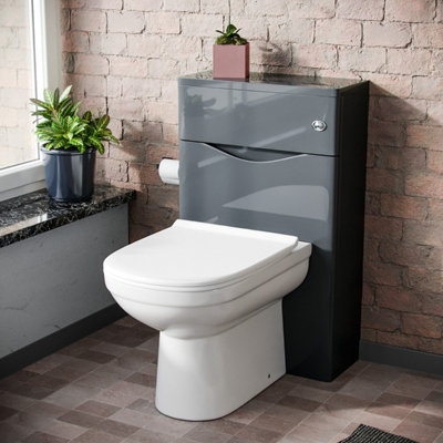 Nes Home Lyndon Modern Back To Wall Toilet Pan and WC Unit Soft Close ...