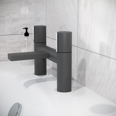 Nes Home Matt Black Handleless Futuristic Bath Filler Tap Deck Mounted ...