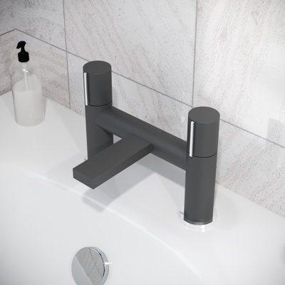 Nes Home Matt Black Handleless Futuristic Bath Filler Tap Deck Mounted ...