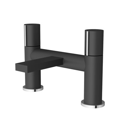 Nes Home Matt Black Handleless Futuristic Bath Filler Tap Deck Mounted ...