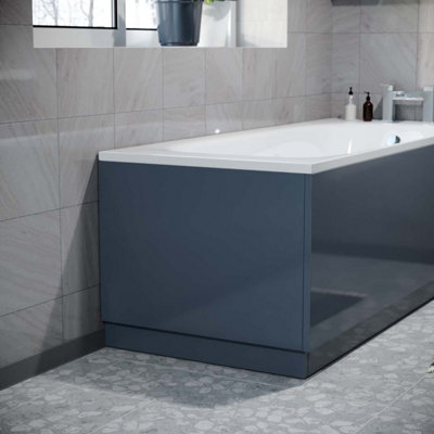 Nes Home Modern 1800mm Dark Grey High Gloss PVC Front & End Panel + Plinth