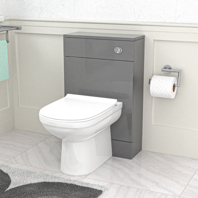 Nes Home Modern 500mm Back To Wall Rimless Toilet with WC Unit Steel ...