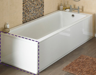 Nes Home Modern 750 mm White MDF End Bath Panel
