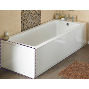 Nes Home Modern 750 mm White MDF End Bath Panel