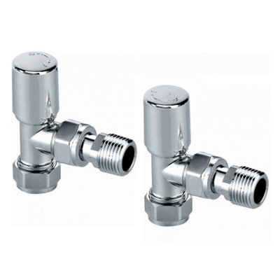 Nes Home Modern Angled Radiator Valves Chrome