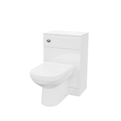 Nes Home Modern Back To Wall Toilet Pan With Soft Close Seat WC Unit Bathroom