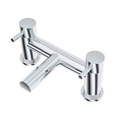 Nes Home Ion Waterfall Chrome Freestanding Bath Shower Mixer and Basin Tap with Waste