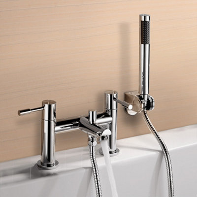 Nes Home Modern Bath Filler Shower Mixer Tap Bathroom Taps with Hand Held