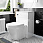 Nes Home Modern Cloakroom BTW WC Unit Curved Rimless Toilet and Soft Close Seat