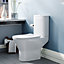 Nes Home Modern Close Coupled Rimless Round Toilet Ceramic Soft Closing Seat White