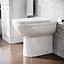 Nes Home Modern Comfort Height Rimless Back to Wall Toilet with Soft Close Seat White