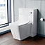 Nes Home Modern D Shape Back To Wall WC Toilet and Concealed Cistern Tank