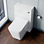 Nes Home Modern D Shape Back To Wall WC Toilet and Concealed Cistern Tank