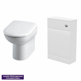 Nes Home Modern D Shape Bathroom Toilet WC Concealed Tank Cistern Unit