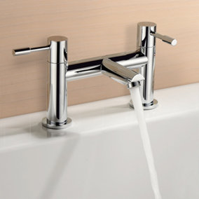 Nes Home Modern Deck Mounted Chrome Bath Filler Tap Brass