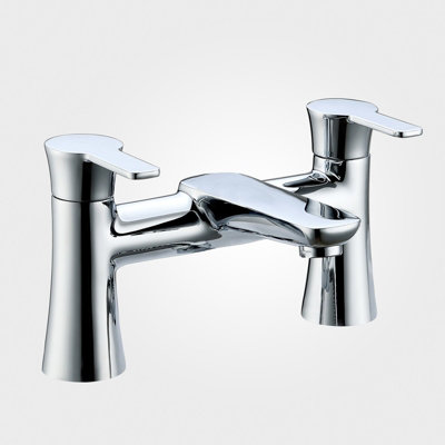 Nes Home Modern Design Deck Mounted Perth Bridge Bath Filler Tap Chrome