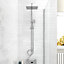 Nes Home Modern Exposed Sqaure Shower Mixer Handset & Riser Rail Kit Chrome