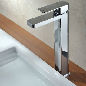 Nes Home Modern Extended Bathroom Chrome Countertop Basin Sink Mixer Tap