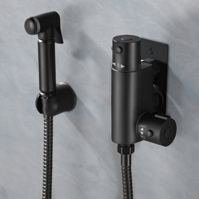 Nes Home Modern Matte Black Bidet Douche Mini Thermostatic Bar 
