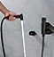 Nes Home Modern Matte Black Bidet Douche Mini Thermostatic Bar Valve And Spray Kit with Black Plate Bracket