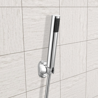 Nes Home Modern Round Chrome Finish Shower Head With Hose & Wall ...