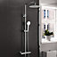 Nes Home Modern Round Exposed Thermostatic Mixer Shower Set With Shower Head and Handheld