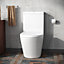 Nes Home Modern Round Rimless Closed Coupled WC Toilet With Cistern And Soft Close Seat