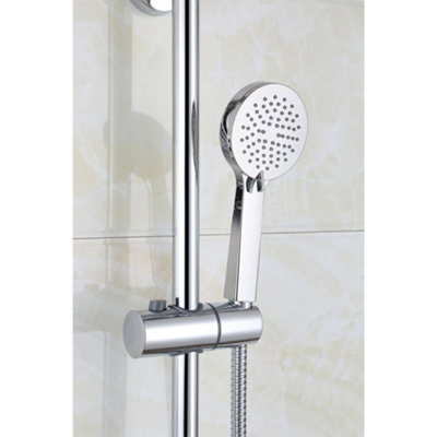 Nes Home Modern Round Thermostatic Wall Mounted Dual Control Riser ...