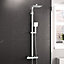 Nes Home Modern Square Exposed Thermostatic Mixer Shower Set Shower Head and Handheld
