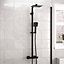 Nes Home Modern Square Matte Black Exposed Thermostatic Mixer Shower Set With Shower Head and Handheld