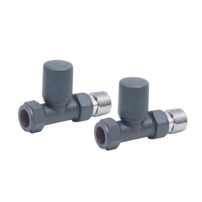 Nes Home Modern Straight Radiator Valves Anthracite