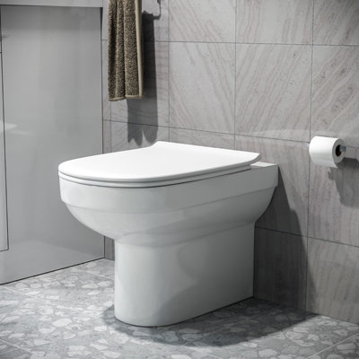 Nes Home Modern Stylish Bathroom Back to Wall Toilet with Soft Close ...