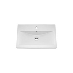 Nes Home Modern White Mid Edged Basin 500mm