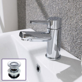 Nes Home Murphy Cloakroom Mono Basin Mixer Faucet Tap & Waste Chrome