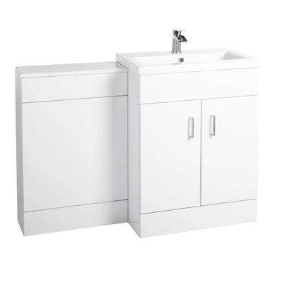 Nes Home Nanuya 1100mm Floor Standing White Vanity & Ceramic Basin Price Comparisons | Compare The Build