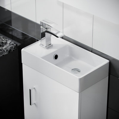 Nes Home Nanuya 400mm Cloakroom Vanity Basin Unit White