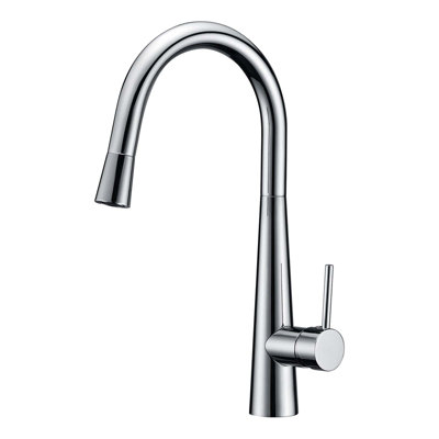 Nes Home Neptune Modern Single Lever Swivel Spout Kitchen Sink Mono Curved Mixer Tap
