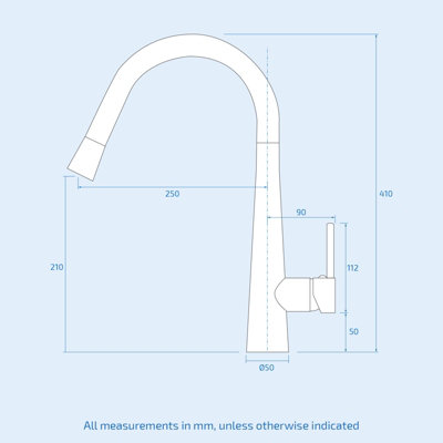Nes Home Neptune Modern Single Lever Swivel Spout Kitchen Sink Mono Curved Mixer Tap
