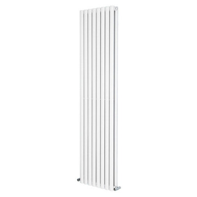 Nes Home Norden 1600 x 472 mm Vertical Double Oval Tube White  Designer Radiator