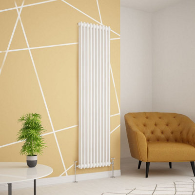 Nes Home Norden 1800 x 470 mm Double Oval Tube Vertical White Designer Radiator Price Comparisons | Compare The Build