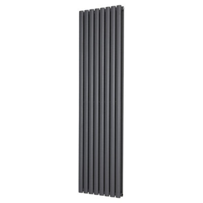 Nes Home Norden 1800 x 472 mm Vertical Double Oval Tube Anthracite Designer Radiator