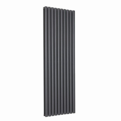 Nes Home Norden 1800 x 590 mm Vertical Double Oval Tube Anthracite Designer Radiator