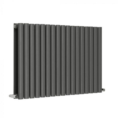 Nes Home Norden 600 x 1003 mm Horizontal Double Oval Tube Anthracite Designer Radiator Price Comparisons | Compare The Build