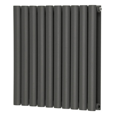 Nes Home Norden 600 x 590mm Horizontal Double Oval Tube Anthracite ...