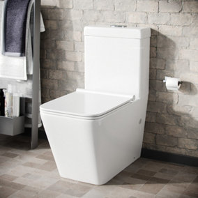 Nes Home Norman Cloakroom Close Coupled WC Toilet and Soft Close Seat