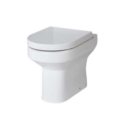 Nes Home Nuie White Contemporary D-shape Back To Wall Toilet Pan